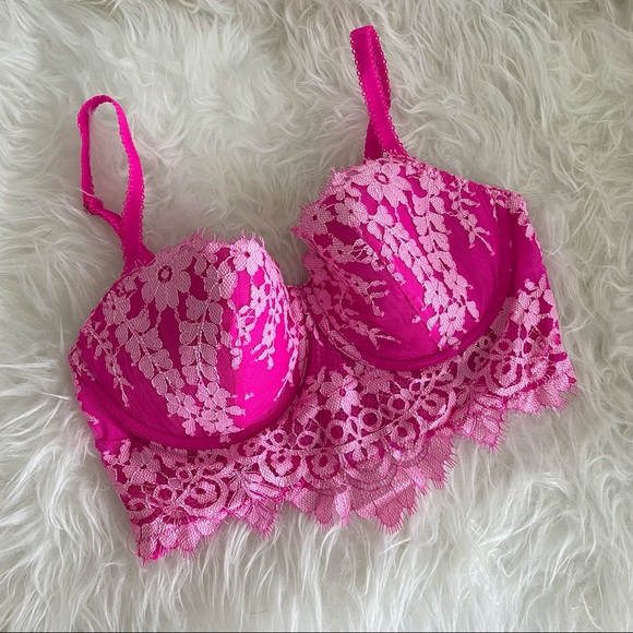 Victoria's Secret Other - Victoria’s Secret Dream Angels Lace Bustier Lined Demi Size 34D